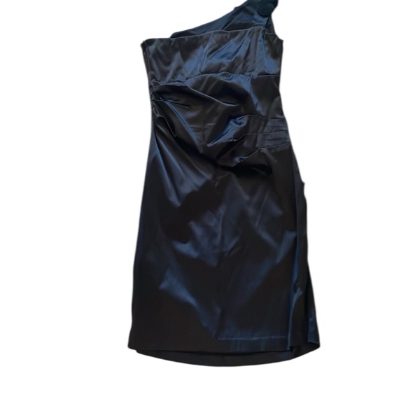 Ruby Rox Black One Shoulder Ruched Dress Women’s Size 9 - Picture 8 of 10